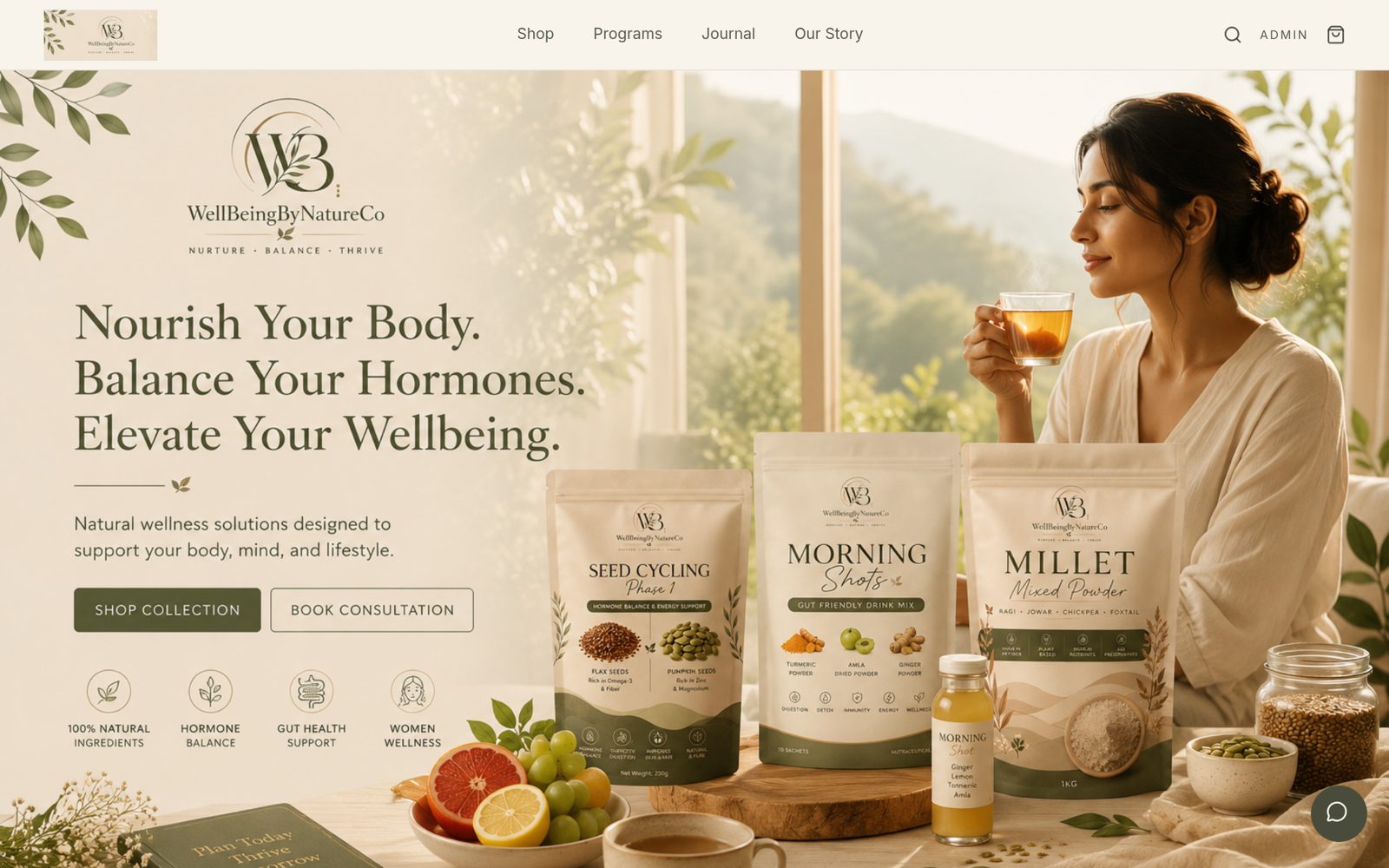 WellBeing By Nature Co. mockup